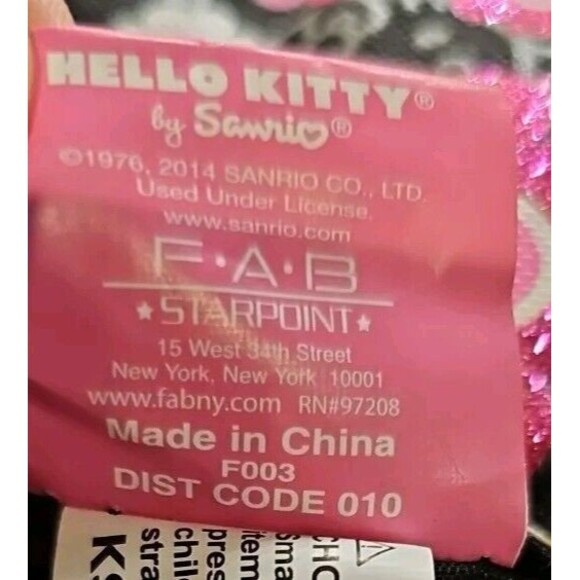 RARE Sanrio Mini Hello Kitty Handbag 2014 Black With Pink Flowers EUC 🌸 - Picture 5 of 6